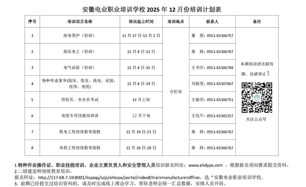 安徽电业职业培训学校12月培训计划表 _副本.jpg