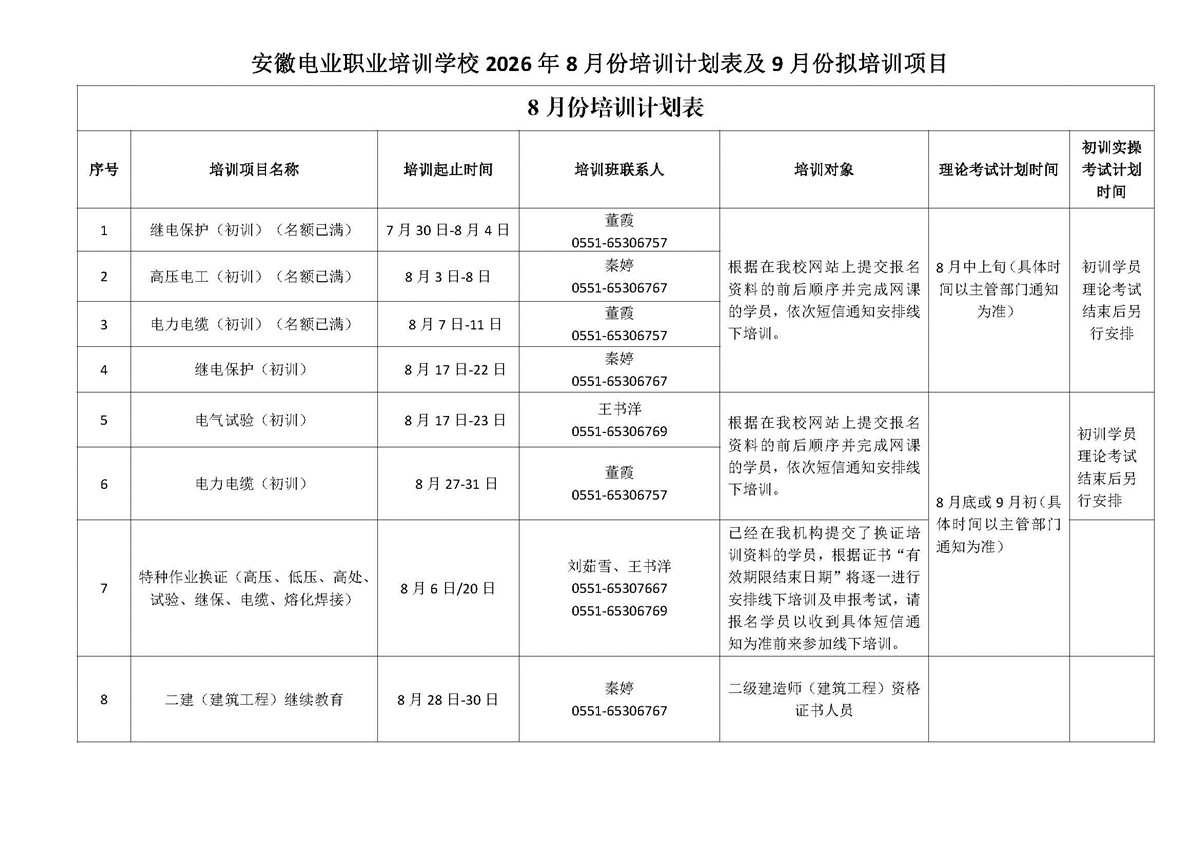 安徽电业职业培训学校8月培训计划表及9月份拟培训项目（对外）_页面_1_副本.jpg